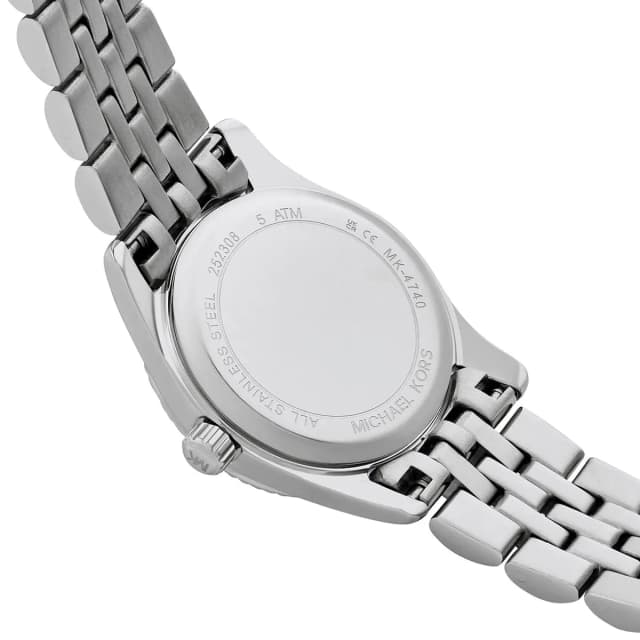Back case of Michael Kors MK4740 with engraved MK logo