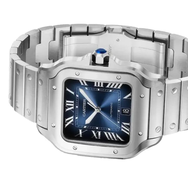Cartier Santos Automatic Stainless Steel Bracelet Close-Up