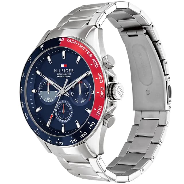 Side view – slim profile and button details
