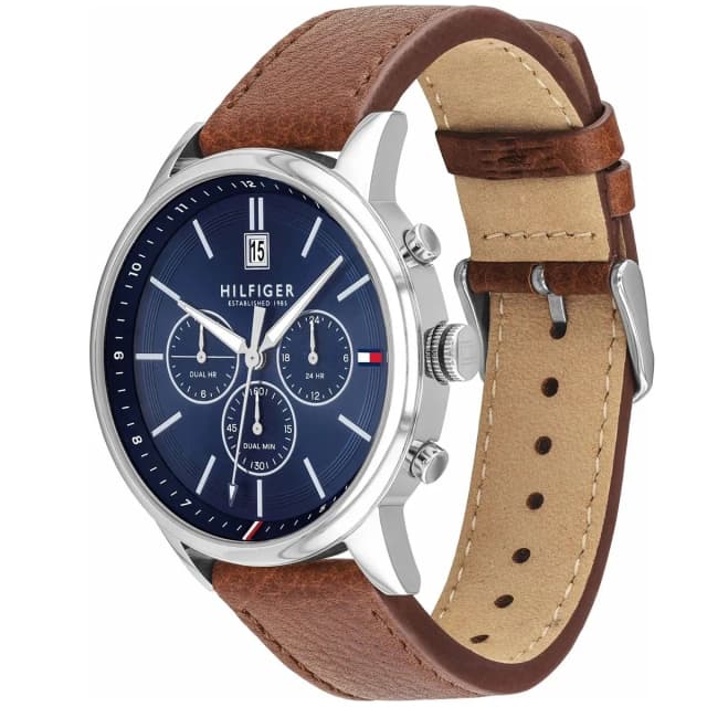 Side view showing the crown of the watch