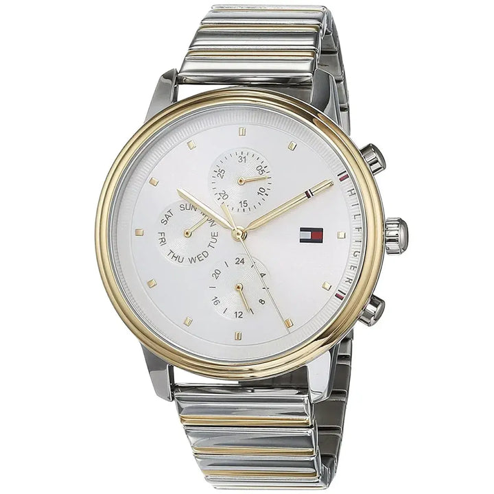 Tommy Hilfiger 1781908 Watch – Silver Dial with Silver × Half Gold Bra ...