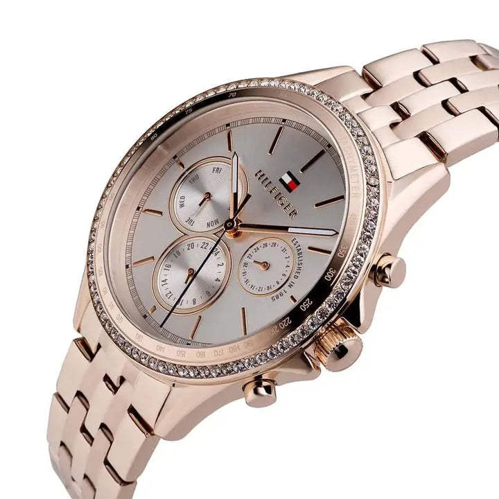 Tommy Hilfiger Women's Rose Gold Stainless Steel Watch – White Dial ...
