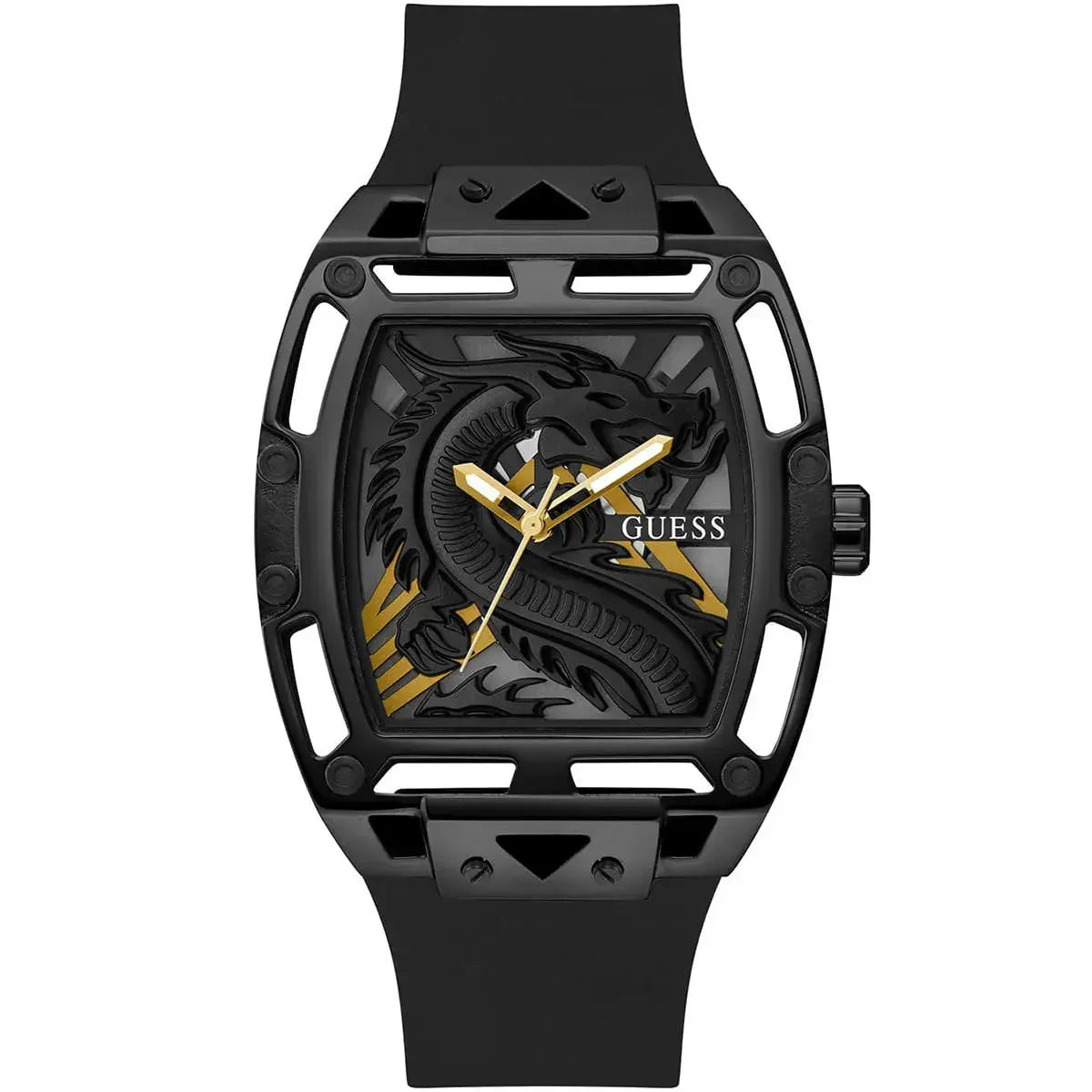 Guess GW0648G1 Men’s Watch – Matte Black Dial with Black Rubber Strap ...