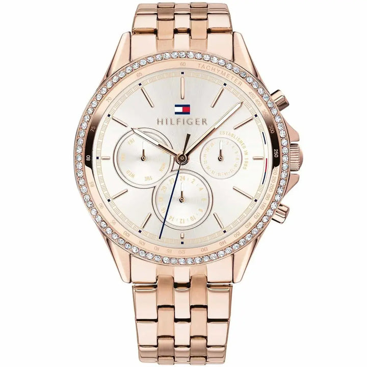 Tommy Hilfiger Women's Rose Gold Stainless Steel Watch – White Dial ...