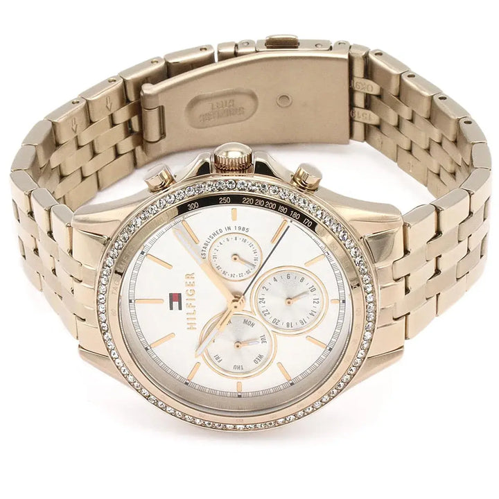 Tommy Hilfiger Women's Rose Gold Stainless Steel Watch – White Dial ...